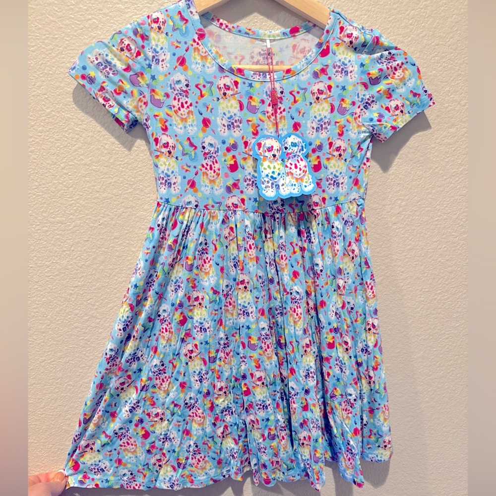 New in bag! Lisa Frank x Posh Peanut Lmtd Edtn Girls Ruffled Twirl Dress, 5/6 yr